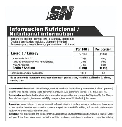 Creatina Ultra Pure Iron Nutrition 100 servicios